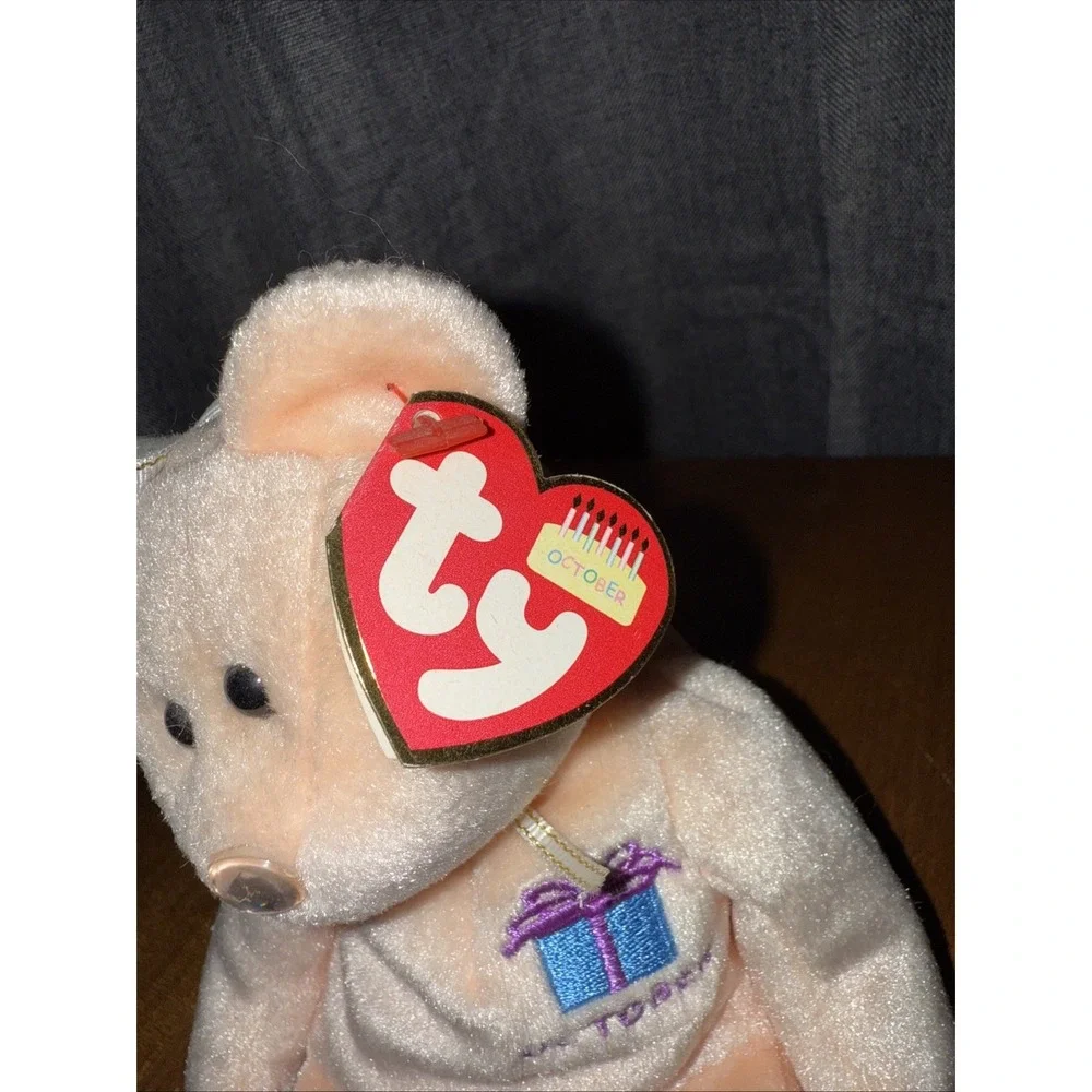 2002 Ty Beanie Babies New OCTOBER Happy Birthday Bear MWMTs‎ Party Hat 8